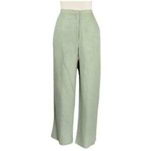 Laura Scott High-Rise-Wide-Leg Linen Trouser Fully Lined Side Pockets Casual 10p